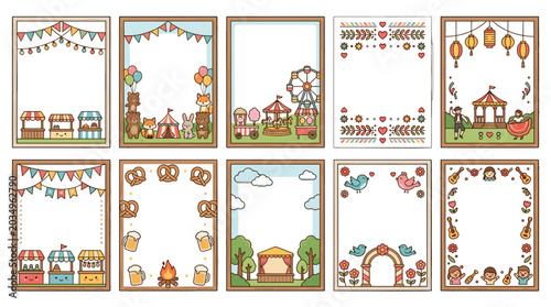 Konstfotografi Collection of colorful decorative banners and festive elements