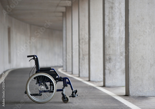 Austria, Empty wheelchair at Subway