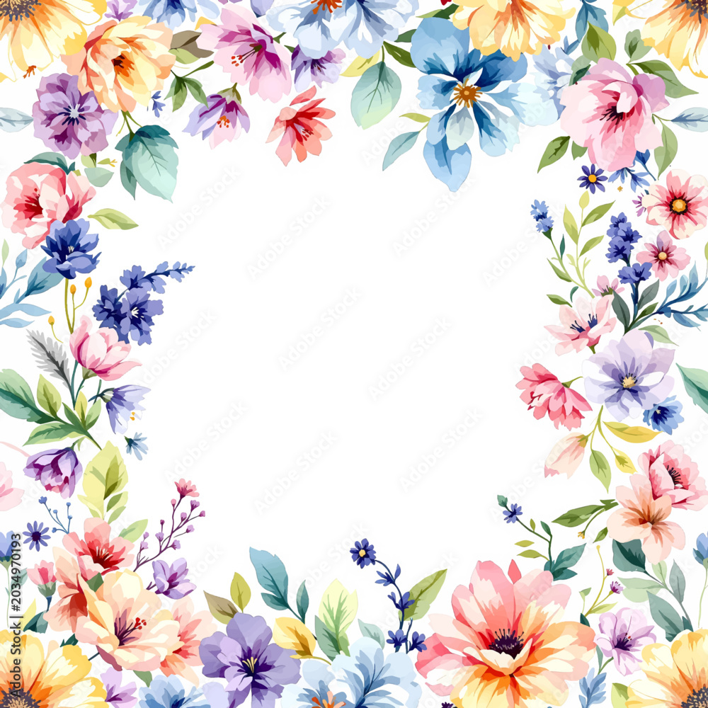 Fototapeta premium Elegant Flower Composition Created in Delicate Watercolor Textures