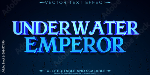 Tableau sur toile Sea editable text effect, editable king and emperor text style