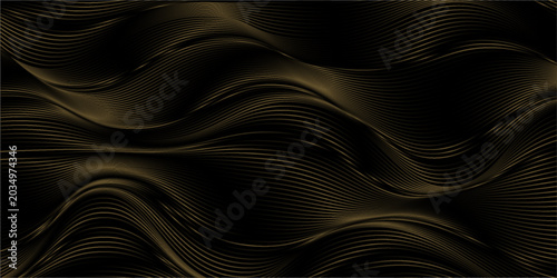 Fotografía black and gold luxury background with dynamic wave composition