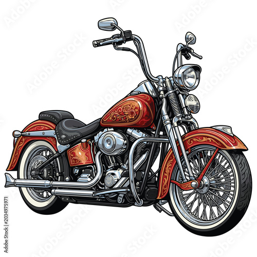 Billede på lærred vector image of a chicano style cruiser motorbike