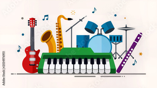 Musical Instruments Collection Illustration