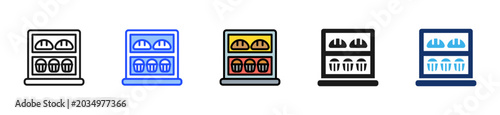 Bakery Shelf Icon Collection With Multiple Styles