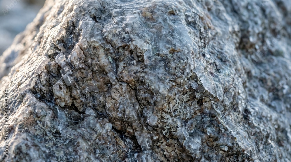 Fototapeta premium Winter Mountain Rock Ice Verglas Coating Macro