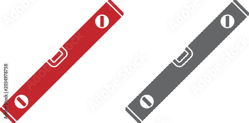 Foto Spirit level vector illustration, construction tool for accurate measurement line art