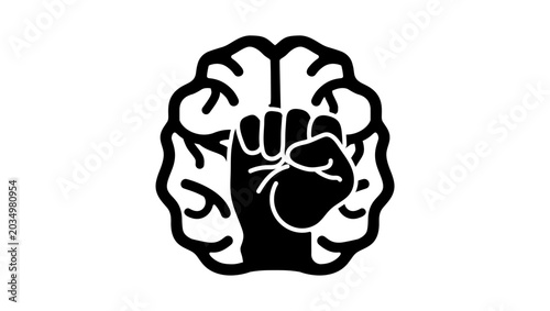 Bilde på lerret willpower symbol, black isolated vector silhouette