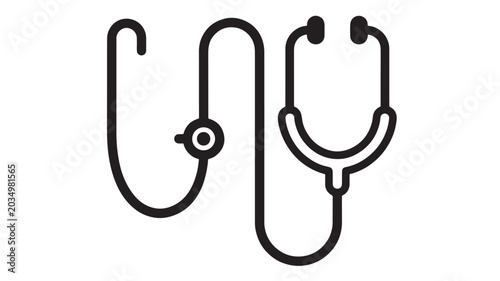 Photos Stethoscope Medical Icon with Two Tubes and Chestpiece Featuring Illustration, H