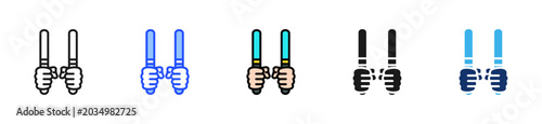 Glow Stick Icon Collection With Multiple Styles