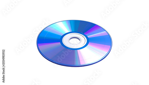 Shiny, colorful, compact disc on a stark black background