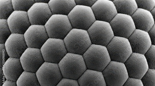 SEM of insect compound eye surface with hexagonally packed ommatidial lenses