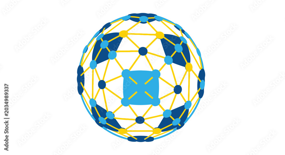 Obraz premium Geometric pattern on a sphere.