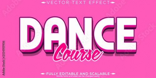 Fotografía Dance editable text effect, editable pink and music text style
