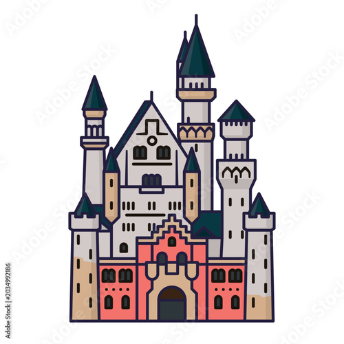 Bavarian castle vector illustration