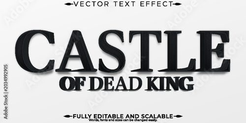 Schilderij op canvas Castle editable text effect, editable legend and knight text style