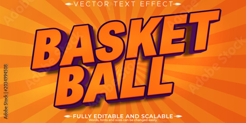 Obraz na płótnie Sport text effect, editable basketball and football text style