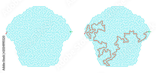 Cupcake maze puzzle with solution path, dessert brain teaser
