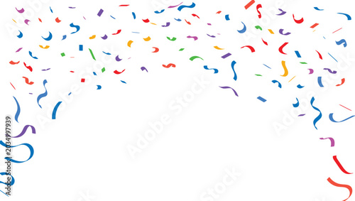 Colorful Confetti Falling on White Background Vector Illustration for Celebrations and Parties