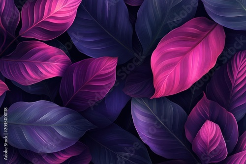 Vibrant Tropical Leaves Pattern Background