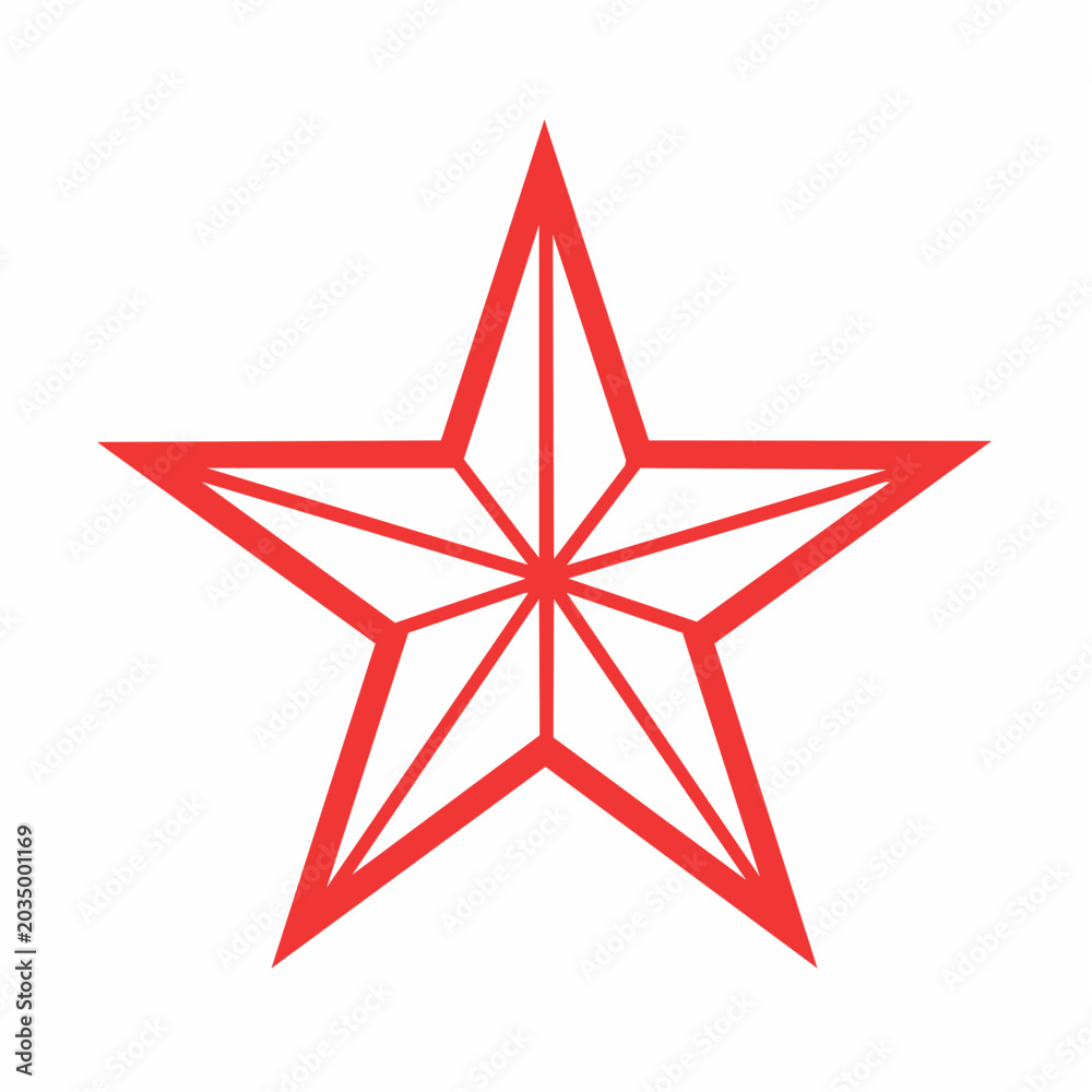 Obraz premium Red Geometric Star Icon