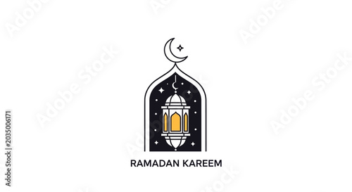 Ramadan Kareem Lantern Icon Design.