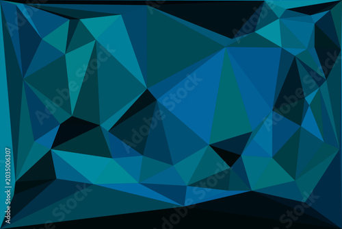 Schilderij op canvas Abstract teal low poly background vector geometric rumpled triangular texture