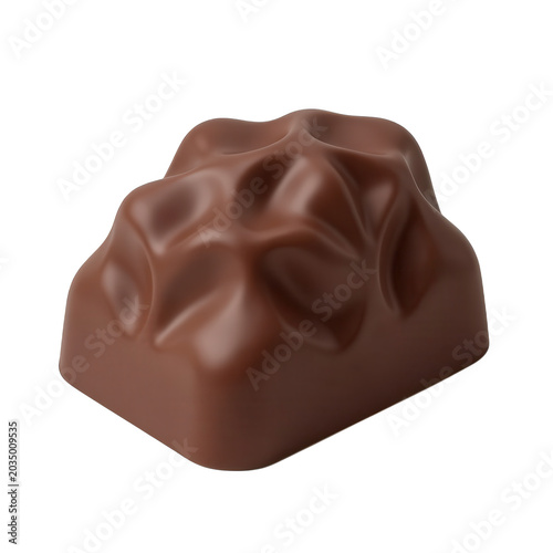 Chocolate Candy with Textured Surface Vector Illustration Isolated on Transparent Background