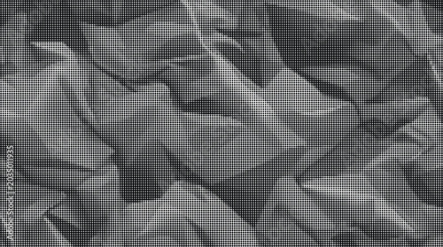 Cuadro en lienzo A close-up view of crumpled gray paper with sharp folds and creases