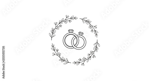 Interlocking Wedding Rings with Crown.