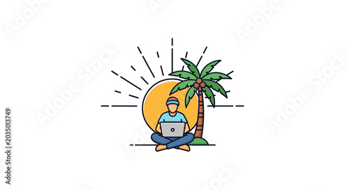 Man meditating in lotus position.