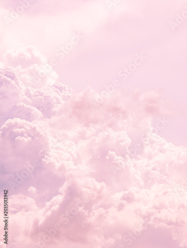 Soft pastel white pink purple cumulus clouds filling sky minimal dreamy atmospheric background nature weather concept