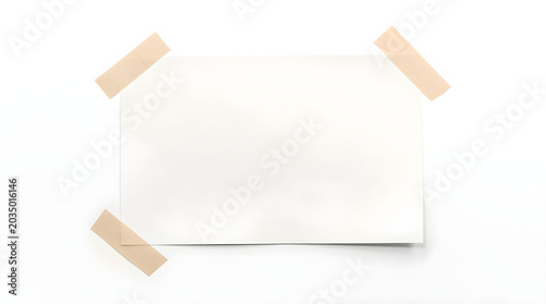 rectangular piece of white paper centered against a plain white background. The paper has a textured surface, suggesting a high-quality material. It is affixed to the background 