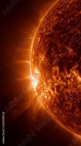 Dynamic solar eruption captured in exquisite detail, revealing the breathtaking power and turbulent beauty of a cosmic plasma flare extending into the dark expanse of space