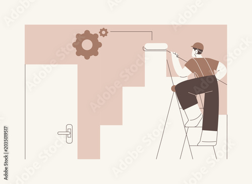 Professional painter isolated cartoon vector illustrations.