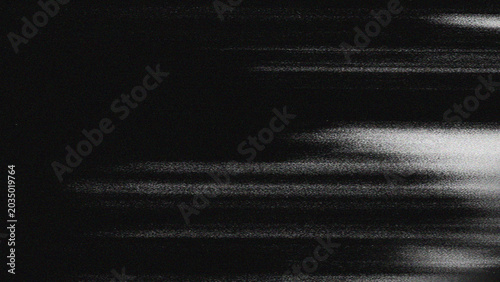 Quadro su tela Black and white monochrome texture with intense fine horizontal line effect, resembling TV signal interference, glitch, static, motion effect or video distortion