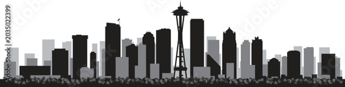 Obraz na plátně SEATTLE city skyline prepared in vector