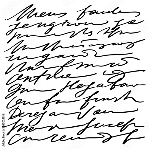 Εκτύπωση καμβά The messy handwritten notes fill entire white background with black ink