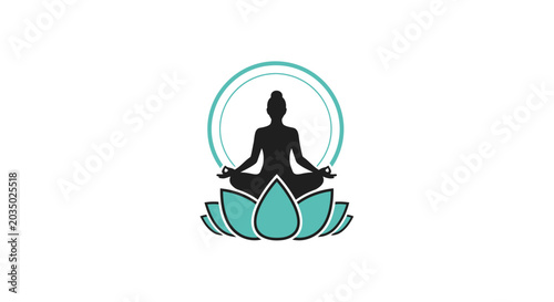 Meditating Person Sitting Lotus Position.