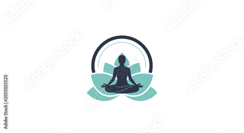 Meditating Person Sitting in Lotus Position.