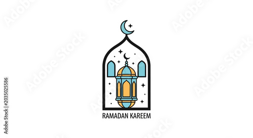 Ramadan Kareem Islamic Festival Logo Design.