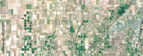 Foto Center pivot irrigation systems on Denver Colorado plains farmland