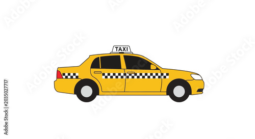 Canvastavla Yellow Taxi Cab Illustration on White Background
