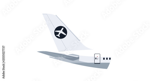 Photos Airplane tail and fuselage with logo, aviation concept, vector illustration