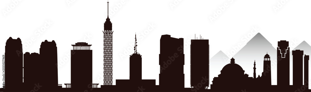 Fototapeta premium Cairo city skyline prepared in vector