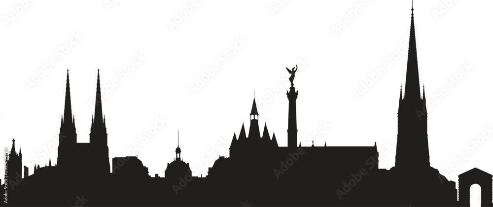 Fototapeta premium BORDEUX city skyline prepared in vector 