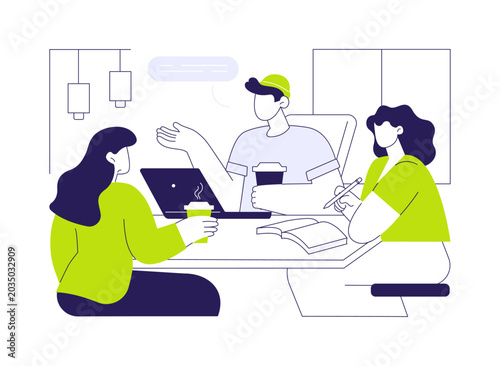 Coffee break isolated cartoon vector illustrations.