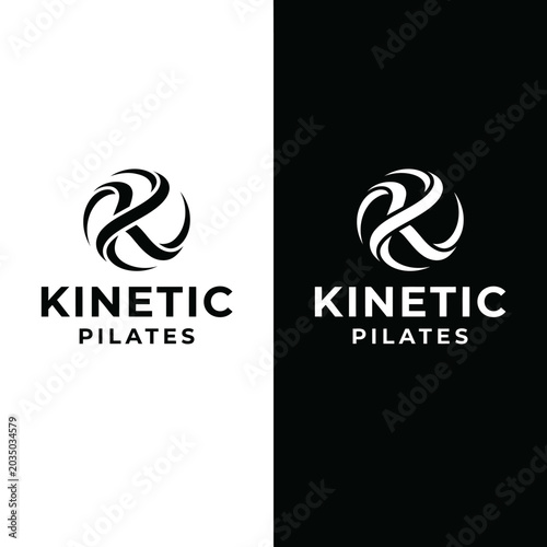Pilates logo design on white background.