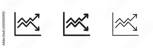 Tableau sur toile Volatile market trend chart icon set