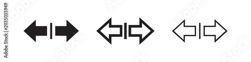 Tableau sur toile Expand and resize arrows icon set