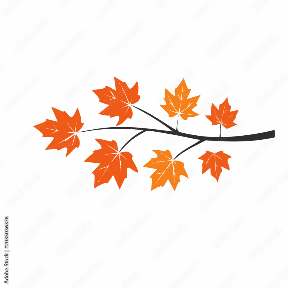 Obraz premium Autumn Maple Leaves on a Branch